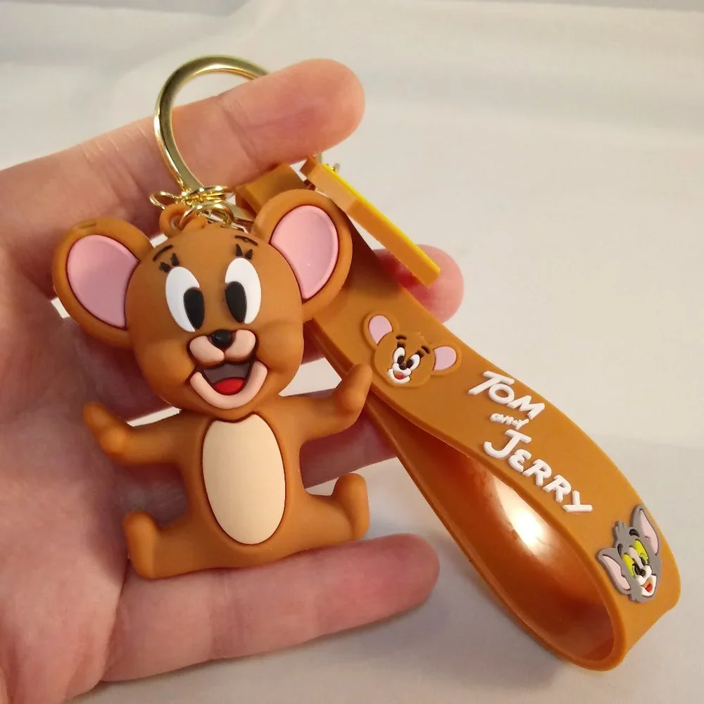 Tom and Jerry Mouse Key Chain Key Ring Cartoon Character Figurine Keychain Gift